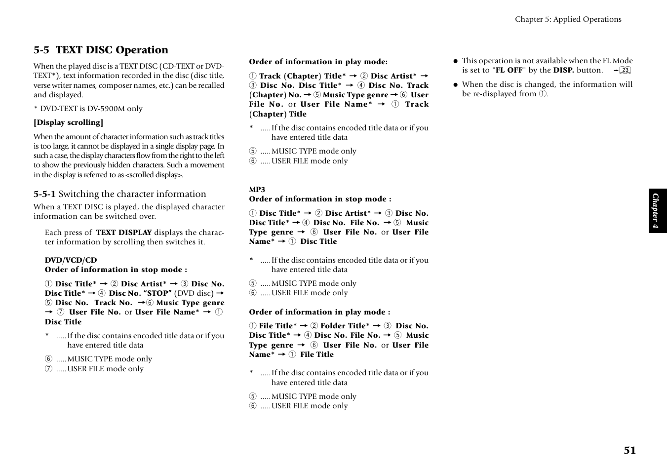 5 text disc operation | Kenwood DVF-J6050 User Manual | Page 51 / 96