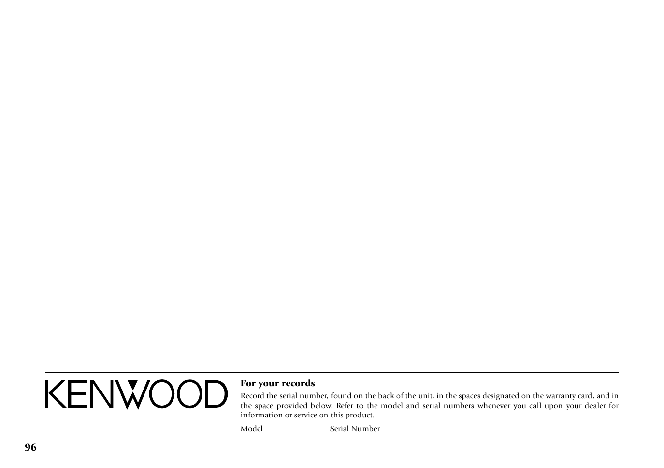 Kenwood DVF-J6050 User Manual | Page 96 / 96