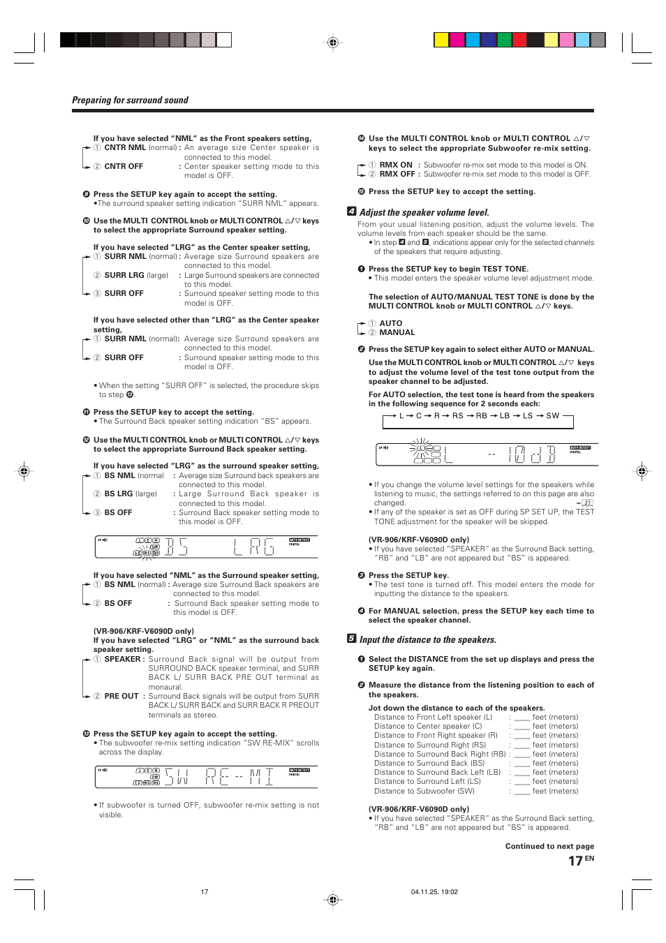 Kenwood KRF-V6090D User Manual | Page 17 / 32