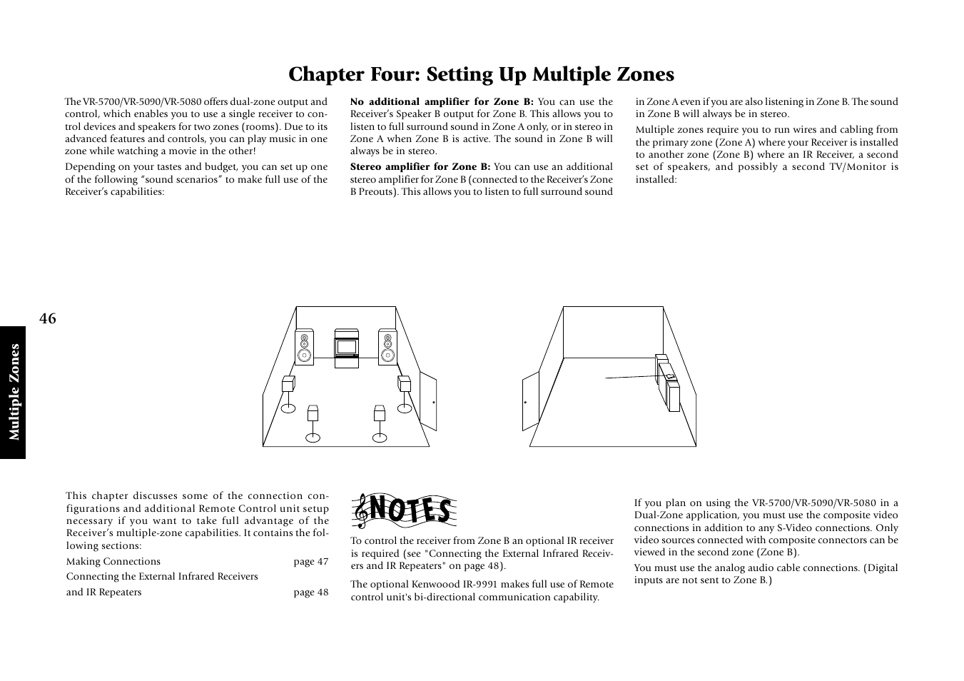 Chapter four: setting up multiple zones | Kenwood VR-5080 User Manual | Page 52 / 60