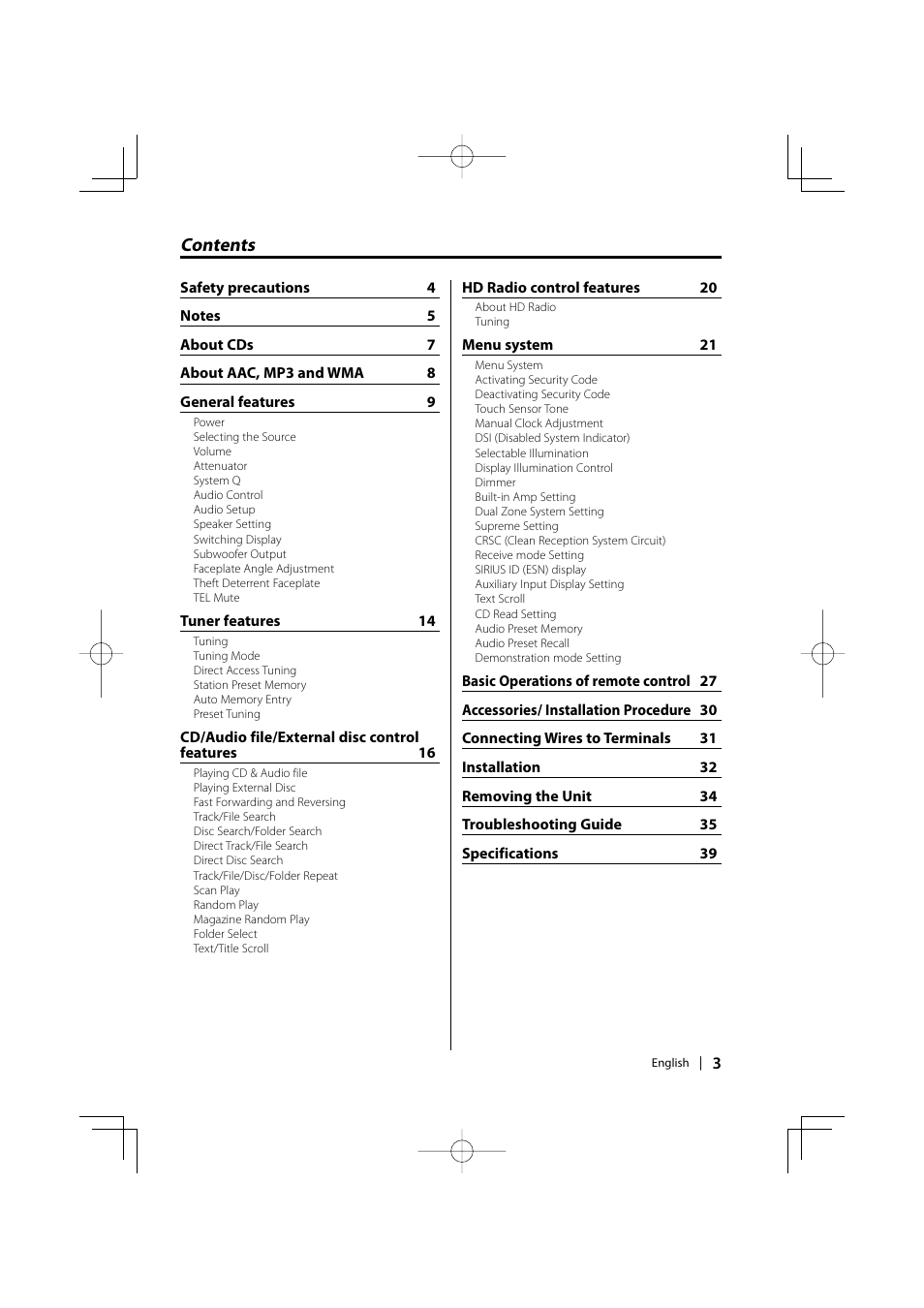 Kenwood KDC-MP5032 User Manual | Page 3 / 40