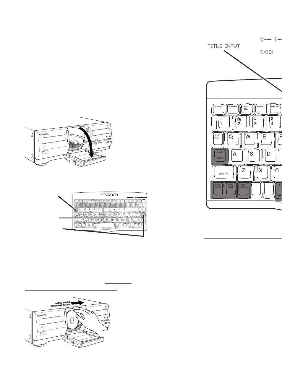 Naming discs and tracks d, Title input, D--- t | Dxxx | Kenwood KB-IR1 User Manual | Page 2 / 4