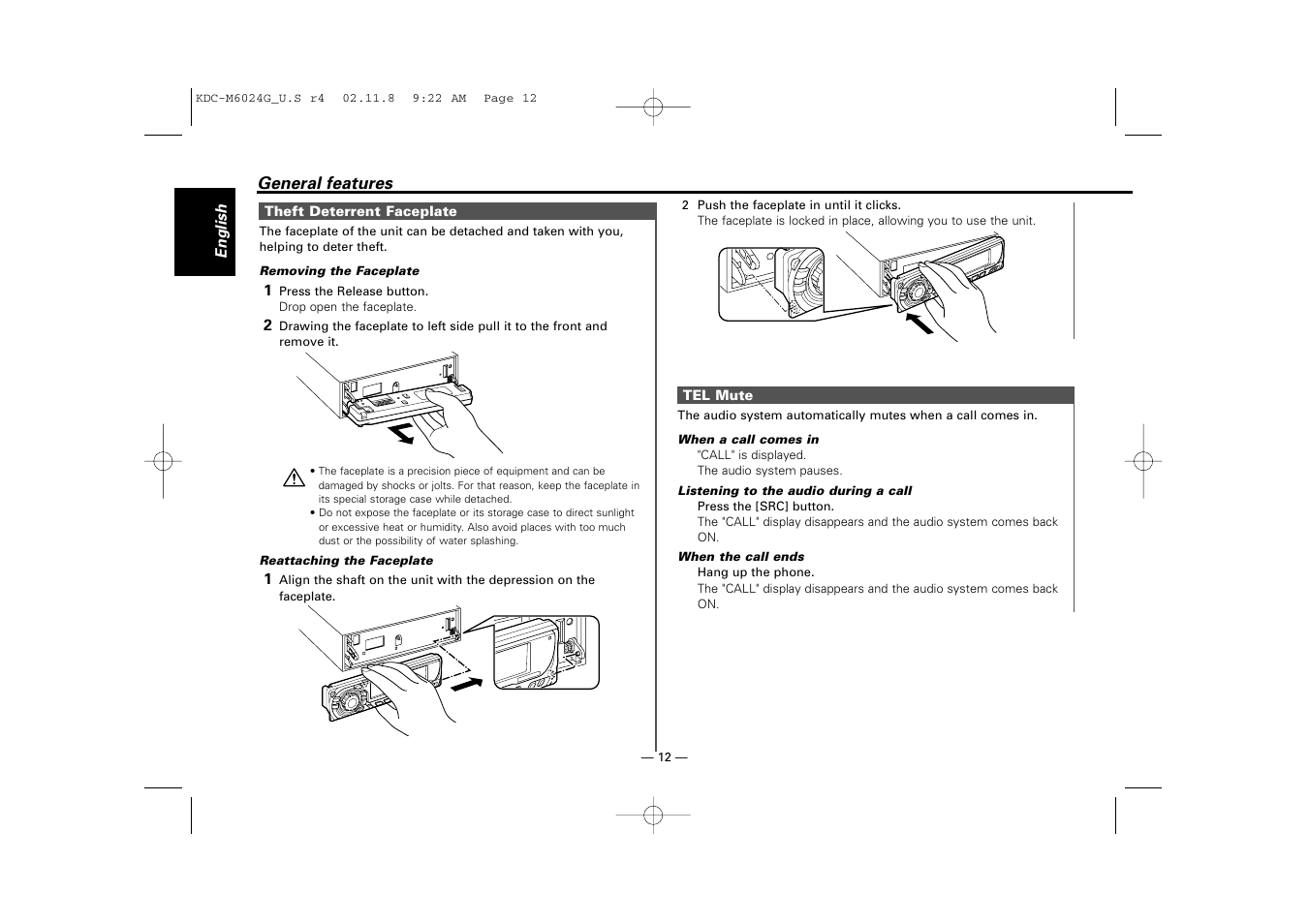 Kenwood KDC-507  EN User Manual | Page 12 / 40