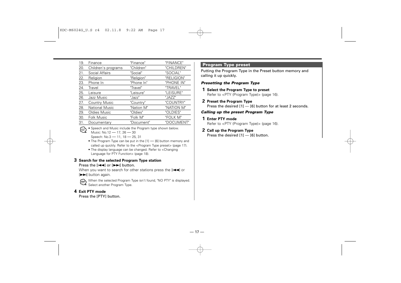 Kenwood KDC-507  EN User Manual | Page 17 / 40