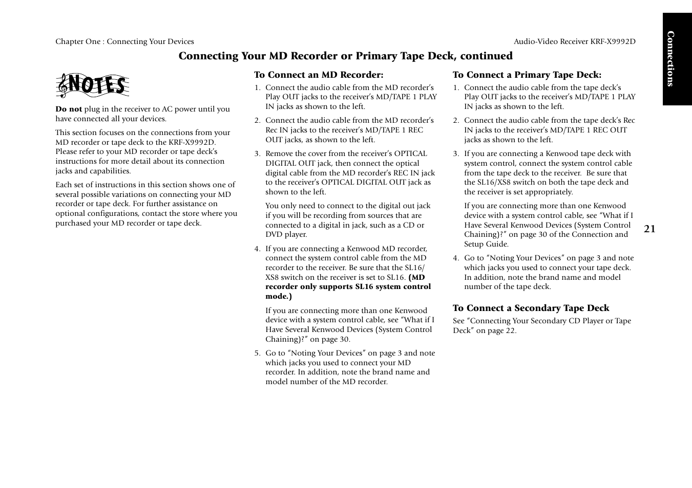 Connections | Kenwood KRF-X9992D User Manual | Page 27 / 145