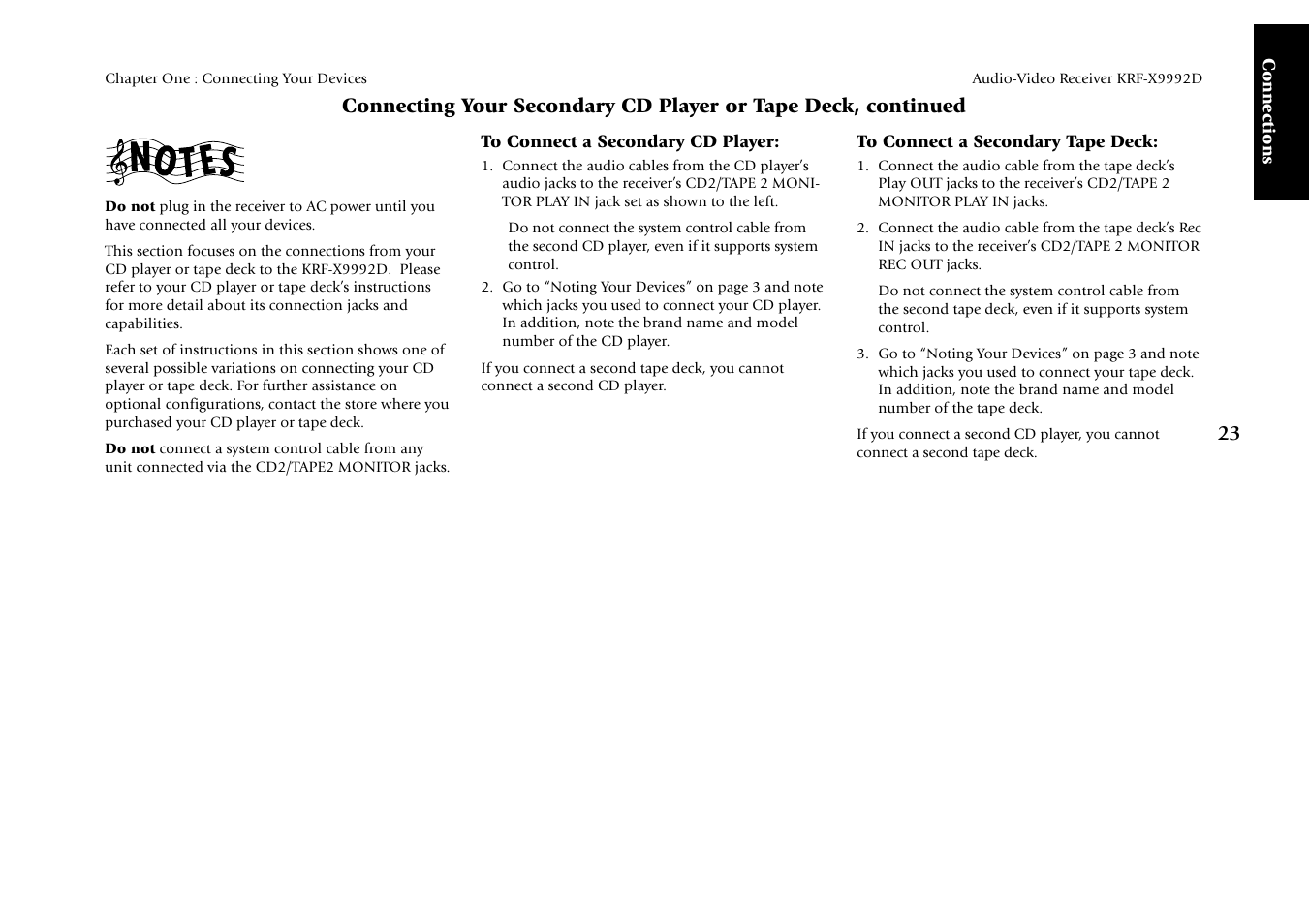 Connections | Kenwood KRF-X9992D User Manual | Page 29 / 145