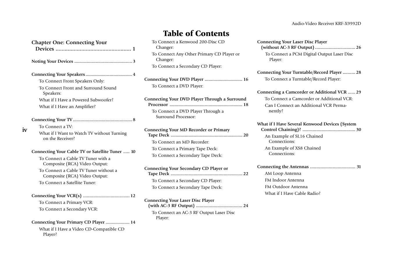 Kenwood KRF-X9992D User Manual | Page 4 / 145