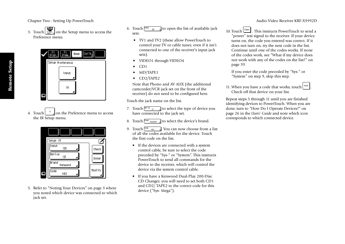 Remote setup | Kenwood KRF-X9992D User Manual | Page 44 / 145