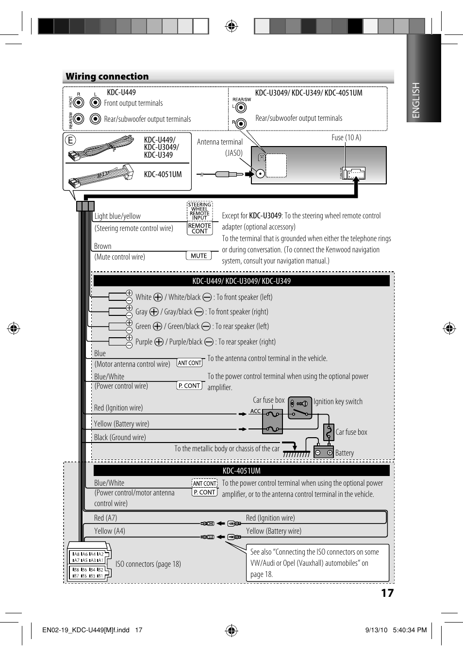 Kenwood KDC-4051UM User Manual | Page 17 / 19