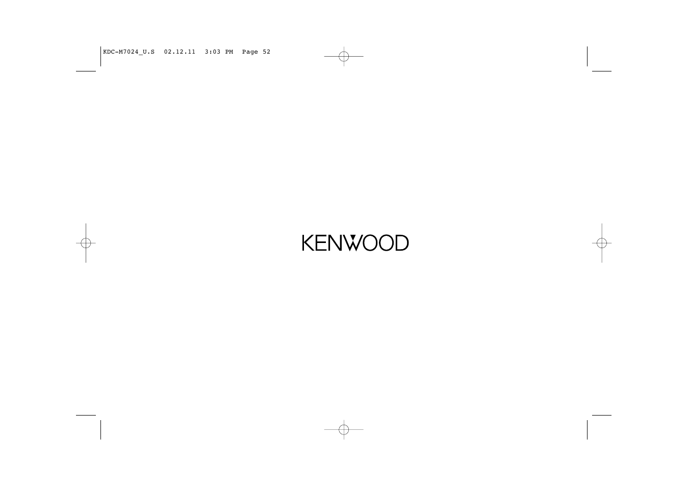 Kenwood KDC-M7024 User Manual | Page 52 / 52