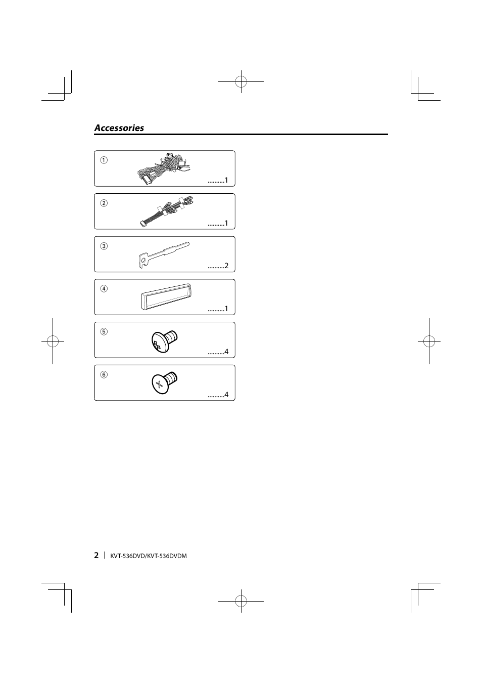 Kenwood KVT-536DVDM User Manual | Page 2 / 12