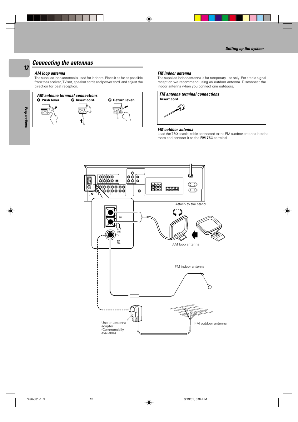 Connecting the antennas | Kenwood KRF-V4550D User Manual | Page 12 / 32