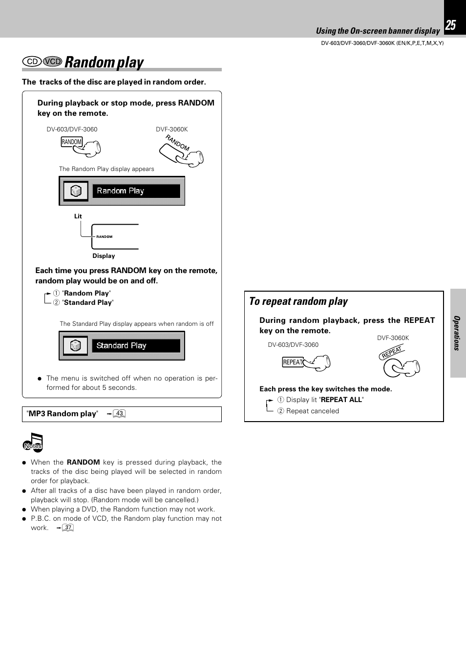 Random play | Kenwood DVF-3060 User Manual | Page 25 / 48