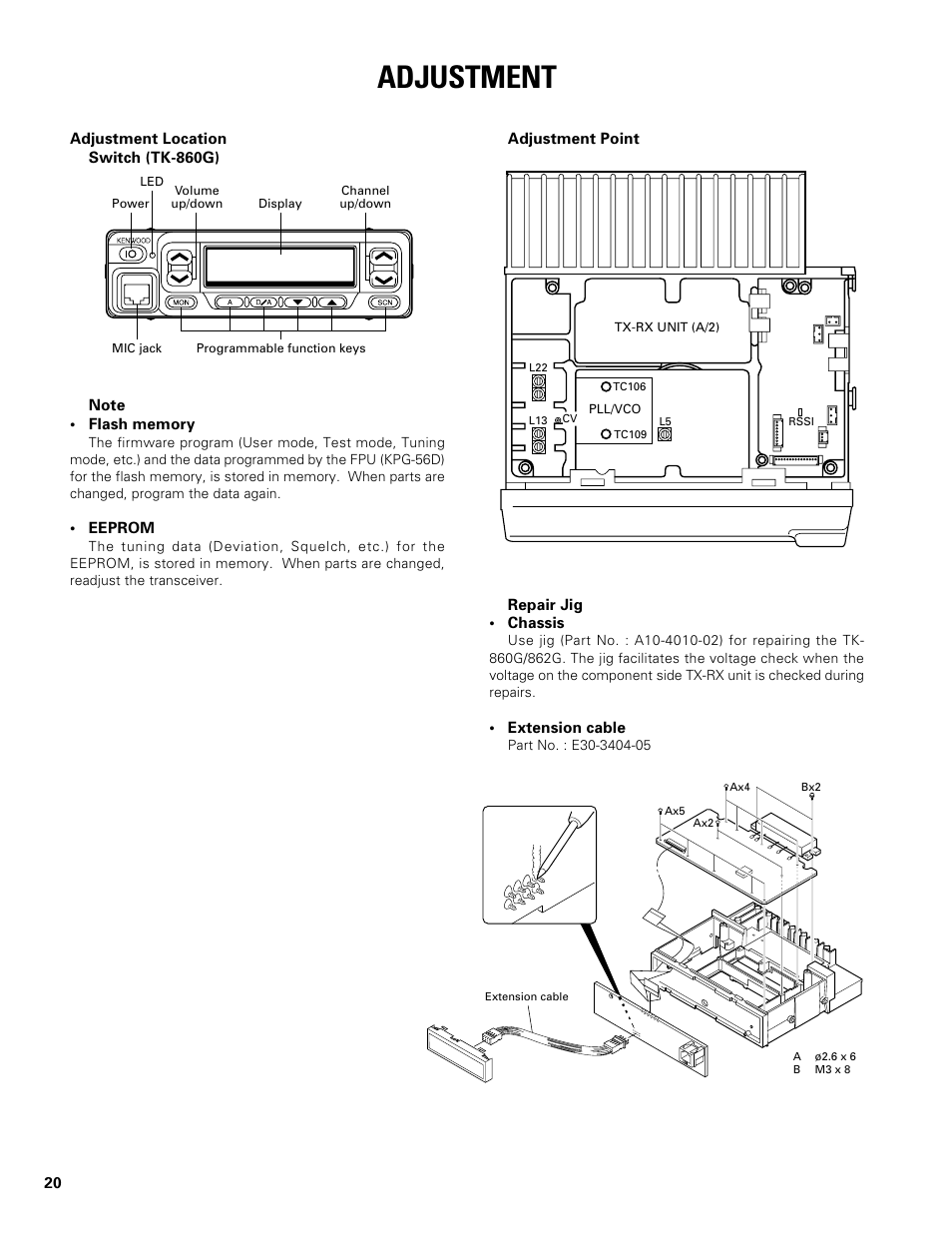 Adjustment | Kenwood TK-862G User Manual | Page 20 / 36