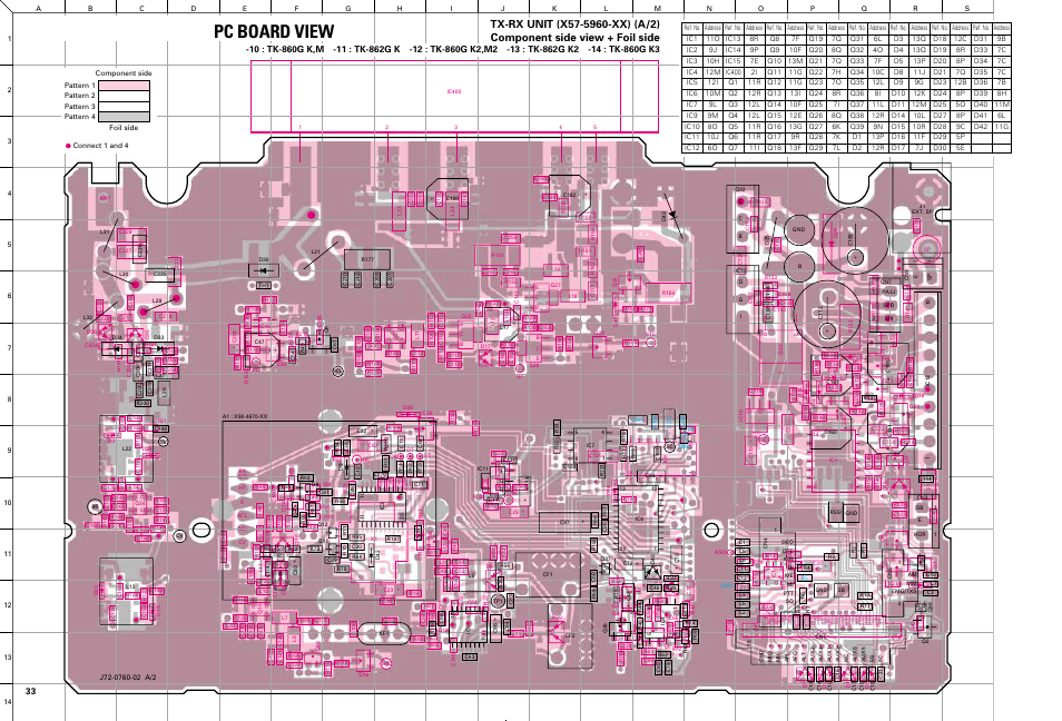 Pc board view | Kenwood TK-862G User Manual | Page 30 / 36