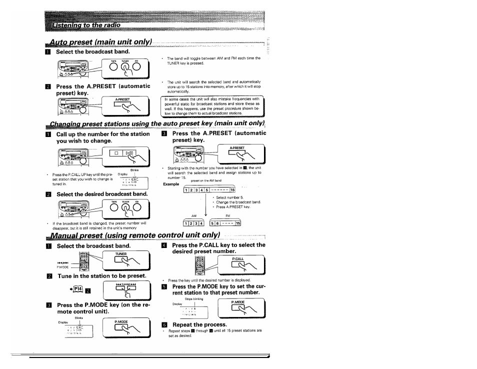 Ne^et (using remote control unit only), Main unit oniyl | Kenwood MS-A5 User Manual | Page 15 / 32