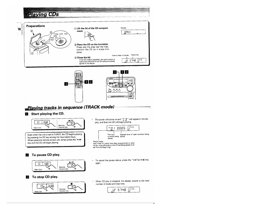 S 0 0 6 1 <t>i, Start playing the cd | Kenwood MS-A5 User Manual | Page 16 / 32