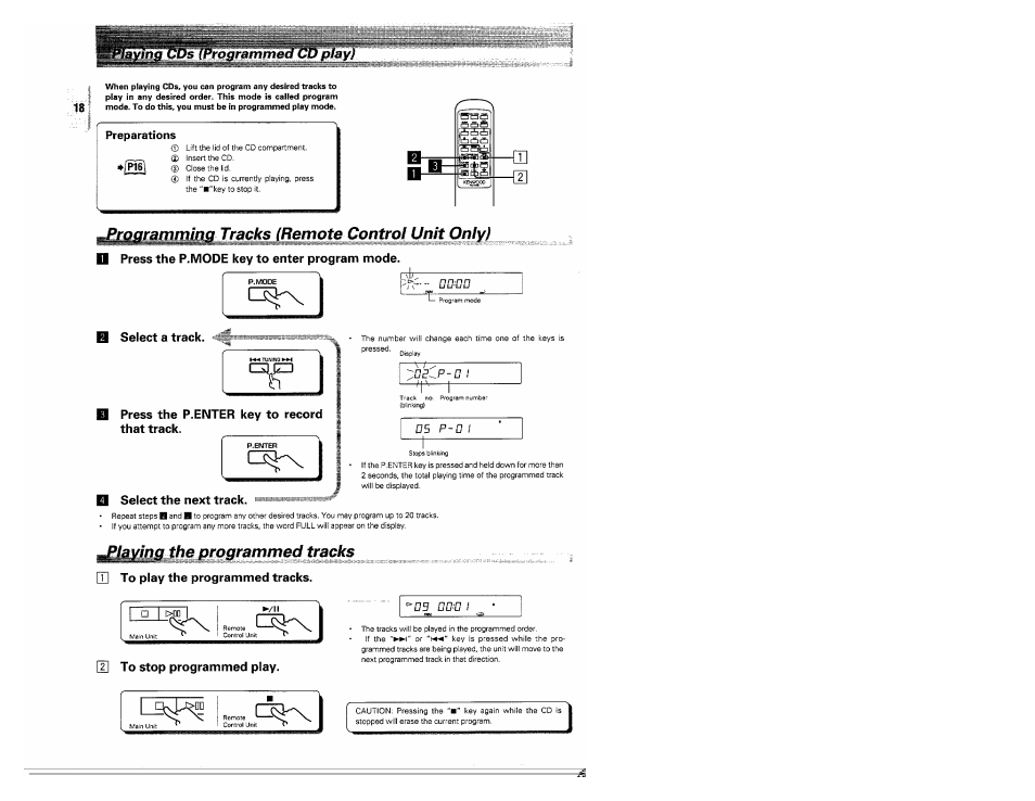Tracks (remote control unit only), Lavina the programmed tracks | Kenwood MS-A5 User Manual | Page 18 / 32