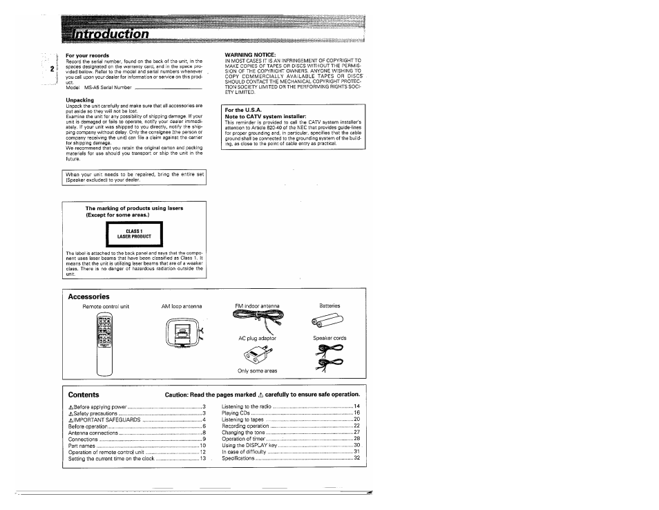 Kenwood MS-A5 User Manual | Page 2 / 32
