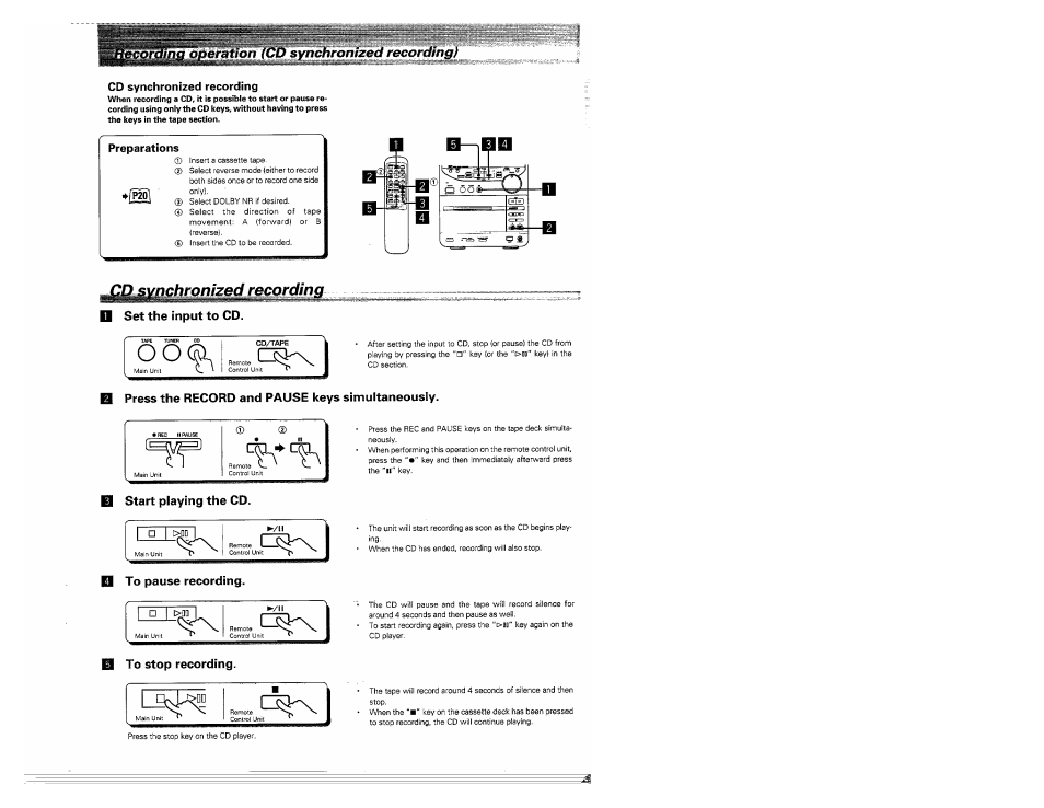 Uzea recording, Set the input to cd, Start playing the cd | Kenwood MS-A5 User Manual | Page 23 / 32