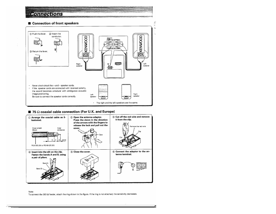 Connection of front speakers | Kenwood MS-A5 User Manual | Page 9 / 32