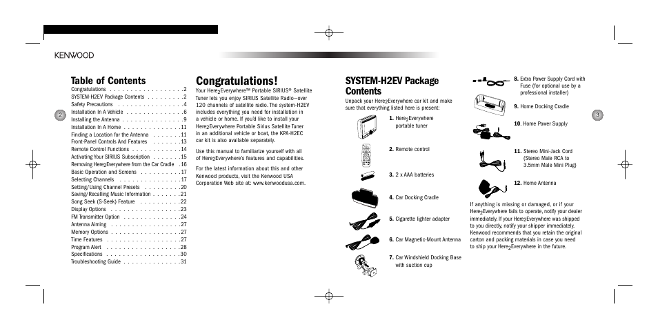 Kenwood HERE2EVERYWHERE SYSTEM-H2EV User Manual | Page 2 / 17