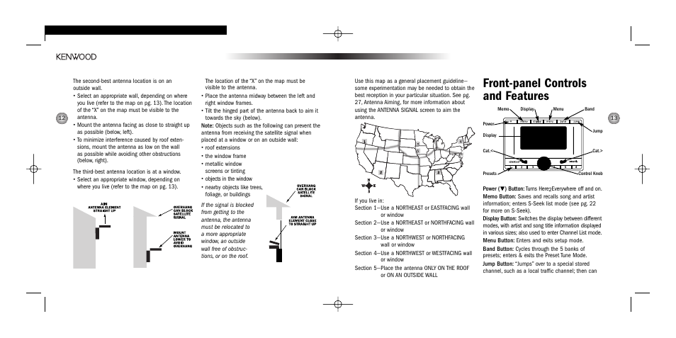 Front-panel controls and features | Kenwood HERE2EVERYWHERE SYSTEM-H2EV User Manual | Page 7 / 17