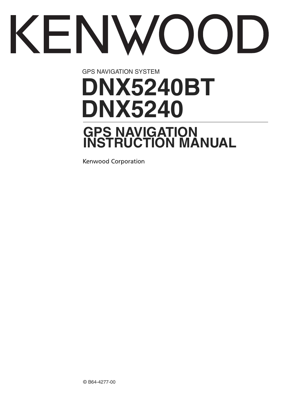 Kenwood DNX5240BT User Manual | 28 pages