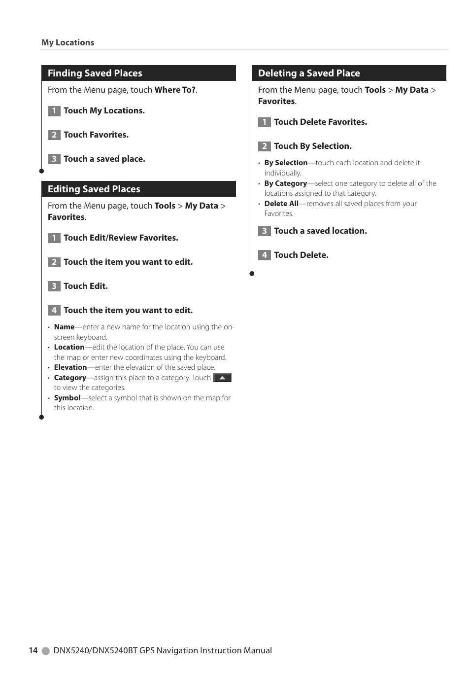 Kenwood DNX5240BT User Manual | Page 14 / 28