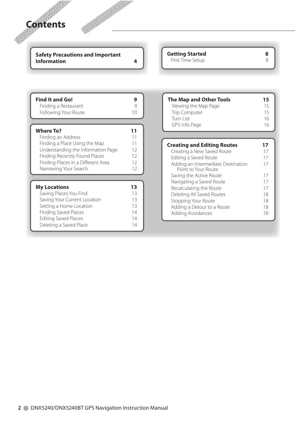 Kenwood DNX5240BT User Manual | Page 2 / 28