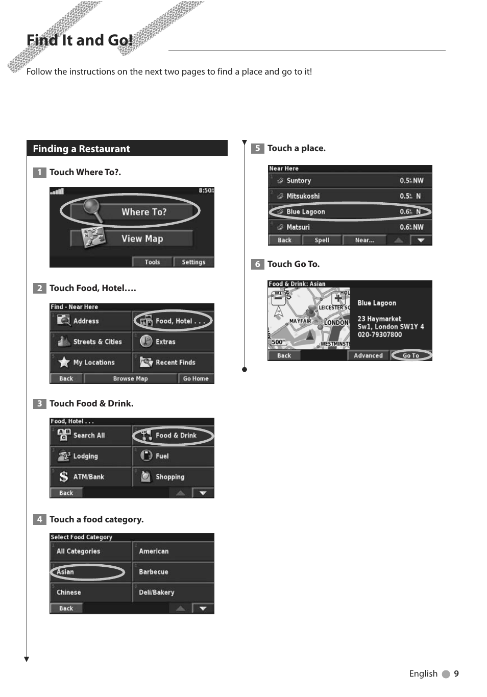 Find it and go | Kenwood DNX5240BT User Manual | Page 9 / 28