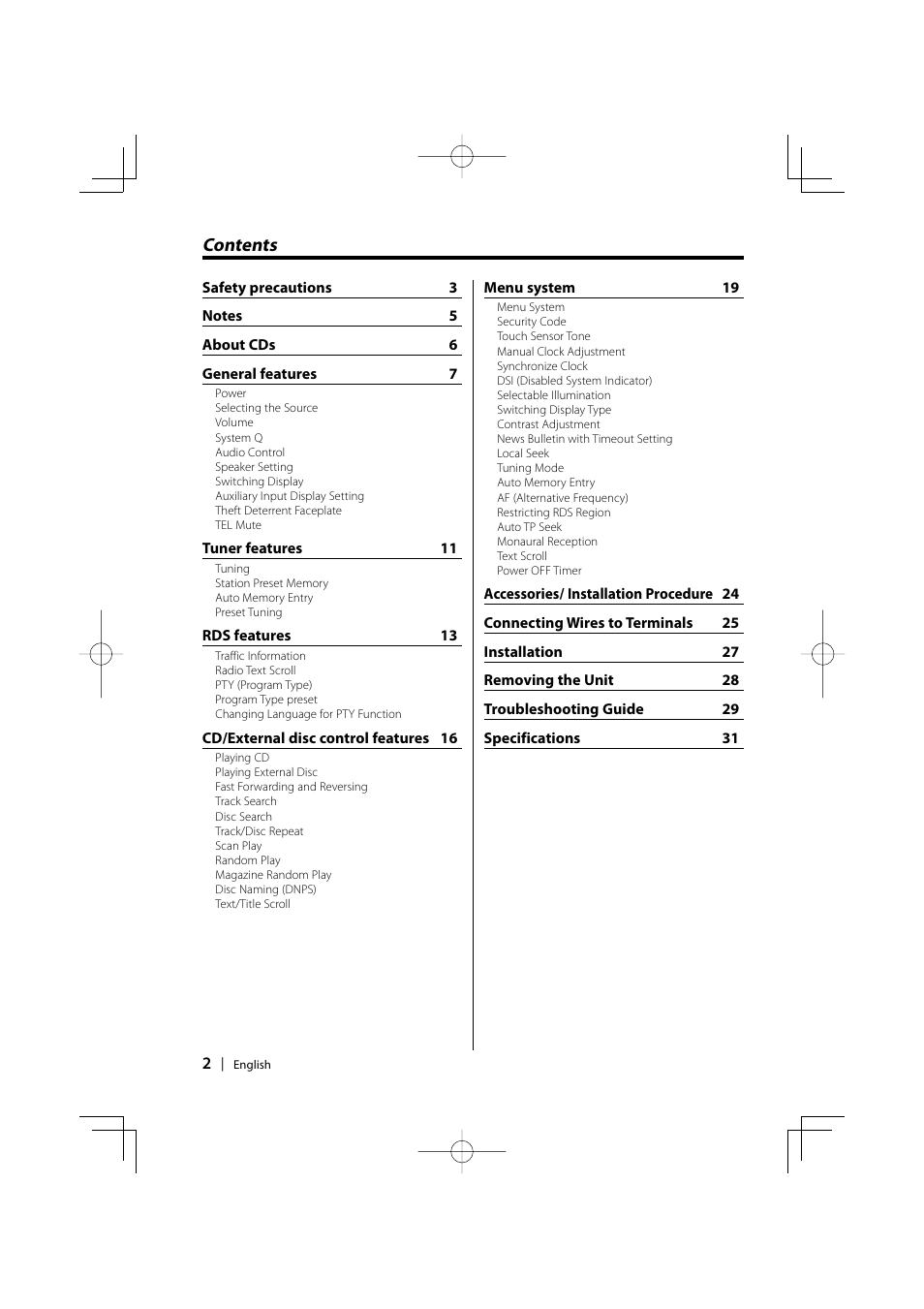 Kenwood KDC-5027 EN User Manual | Page 2 / 32