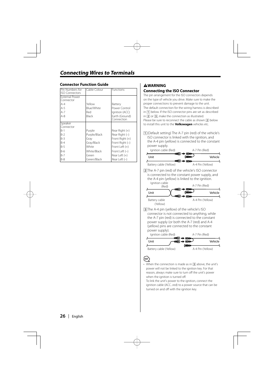 Connecting wires to terminals | Kenwood KDC-5027 EN User Manual | Page 26 / 32