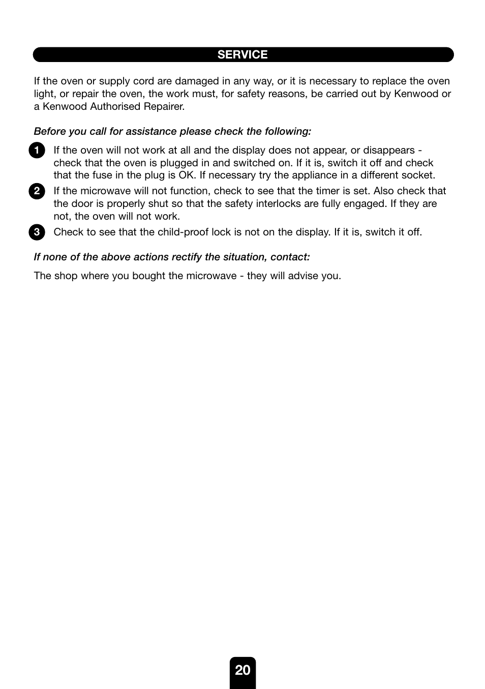 Kenwood MW761E User Manual | Page 20 / 107