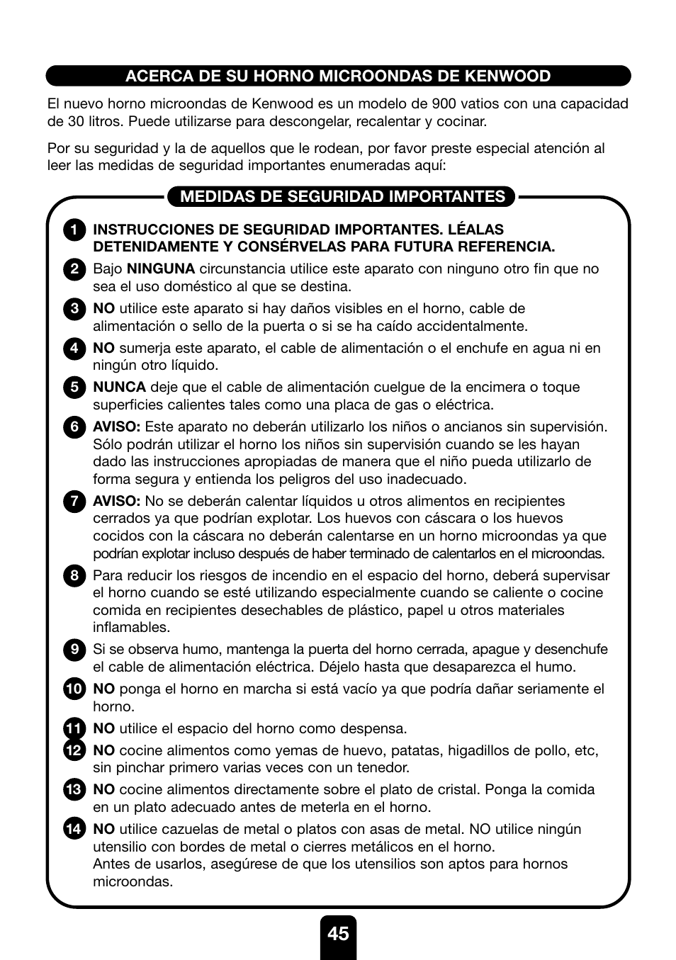 Kenwood MW761E User Manual | Page 45 / 107