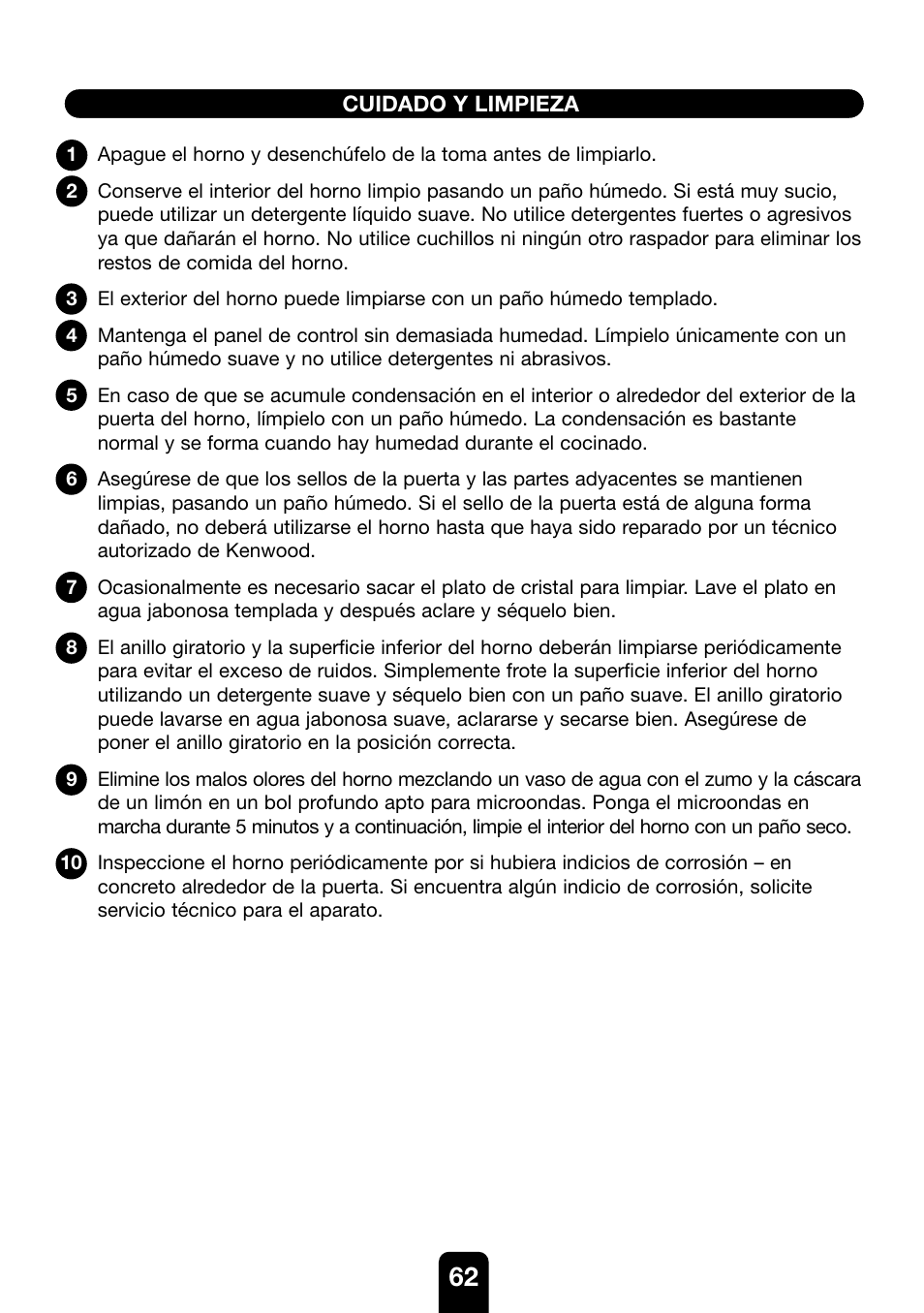 Kenwood MW761E User Manual | Page 62 / 107