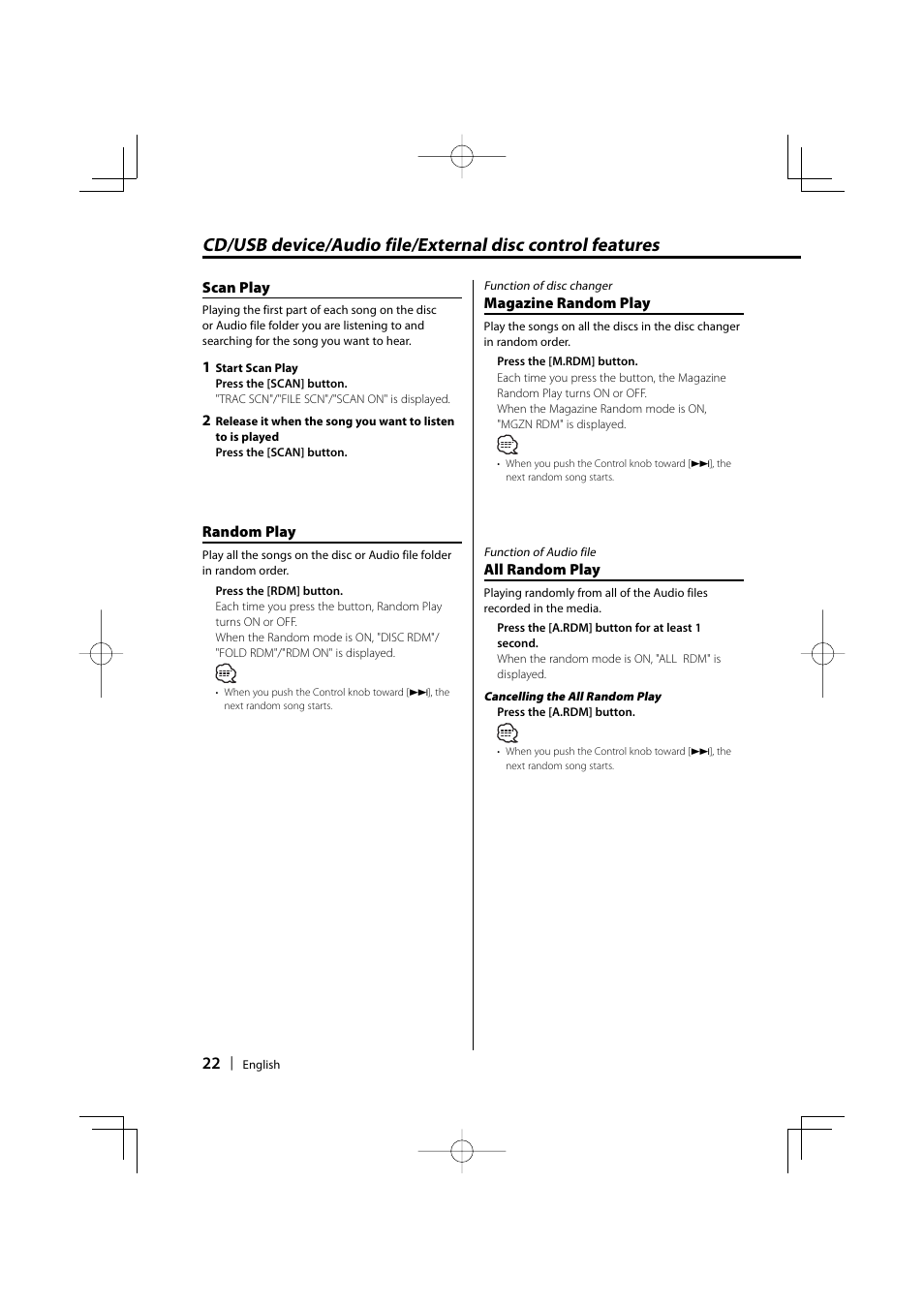 Kenwood eXcelon KDC-X590 User Manual | Page 22 / 144