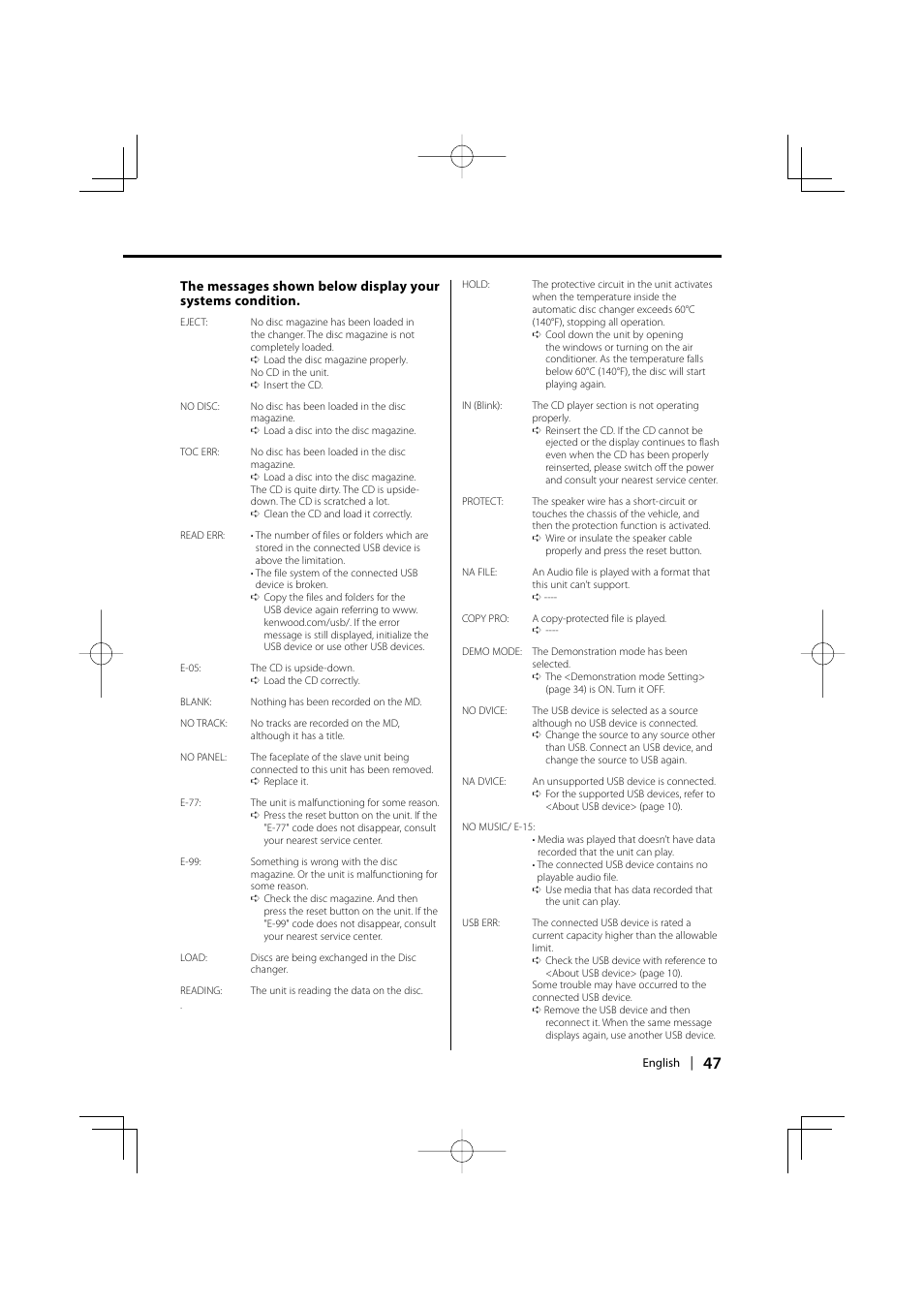 Kenwood eXcelon KDC-X590 User Manual | Page 47 / 144