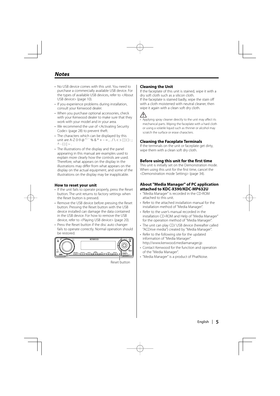 Kenwood eXcelon KDC-X590 User Manual | Page 5 / 144