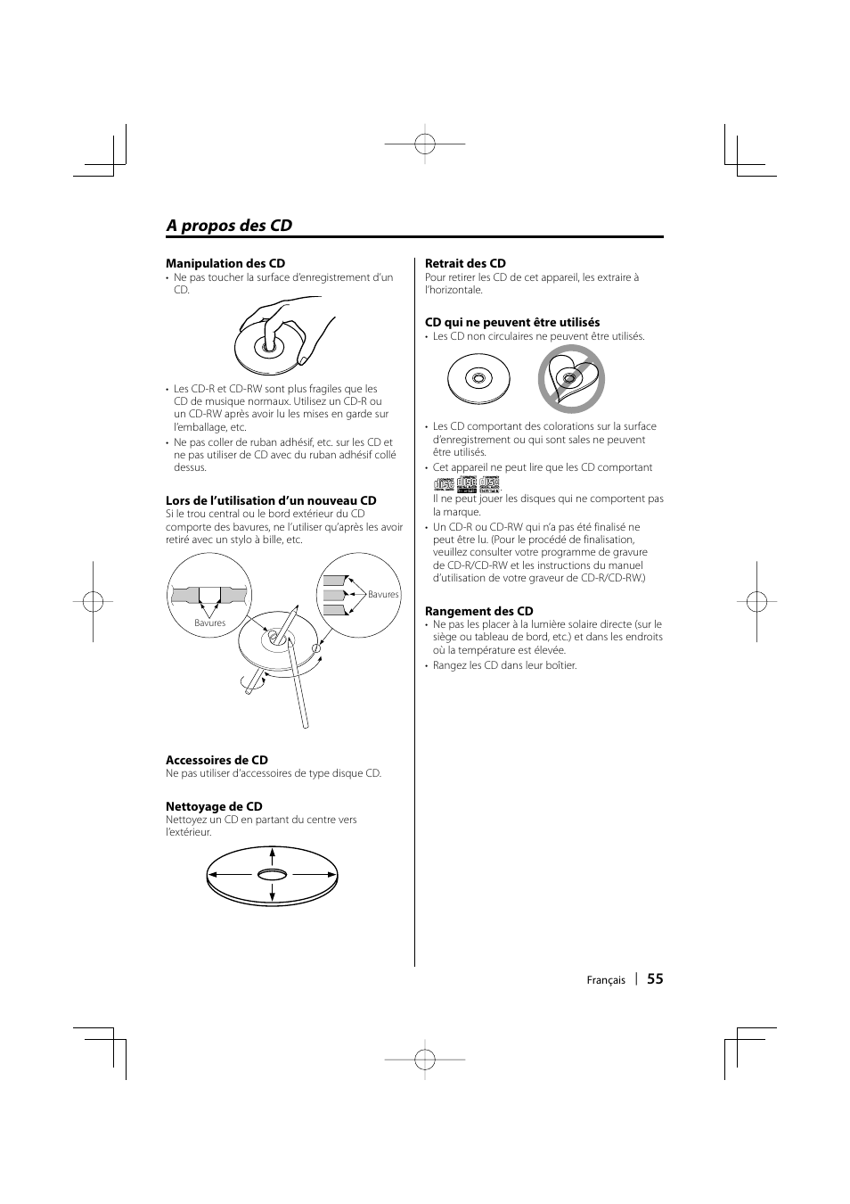 A propos des cd | Kenwood eXcelon KDC-X590 User Manual | Page 55 / 144