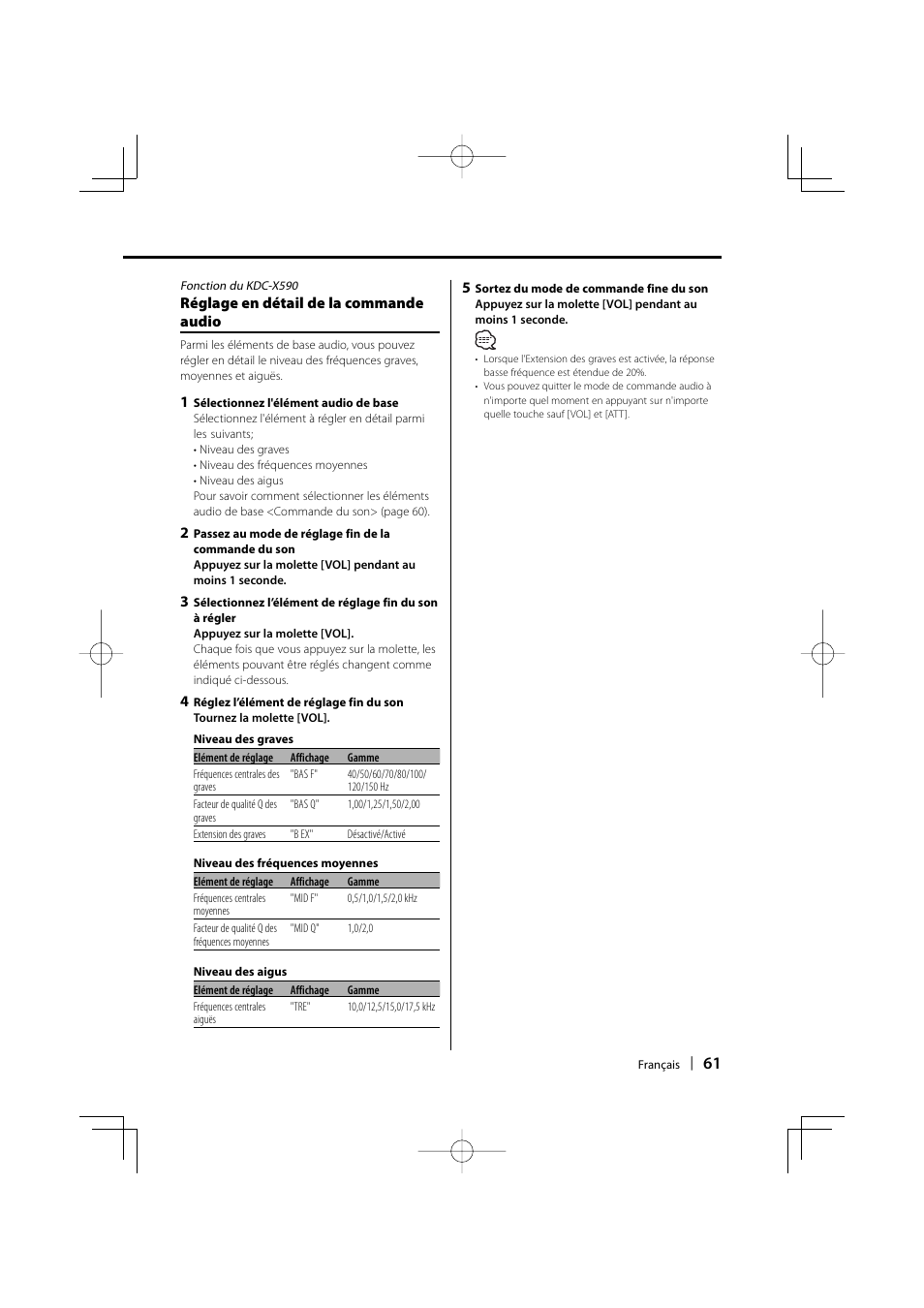 Kenwood eXcelon KDC-X590 User Manual | Page 61 / 144