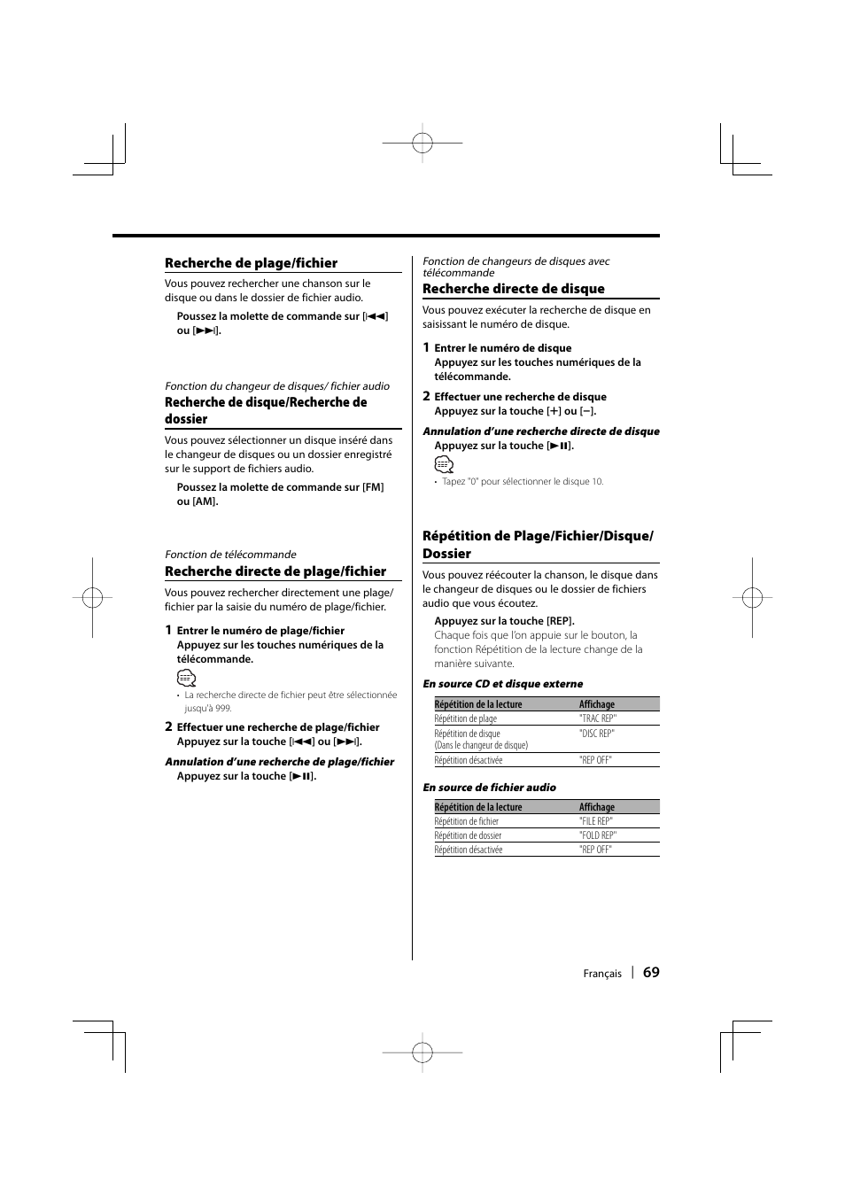 Kenwood eXcelon KDC-X590 User Manual | Page 69 / 144