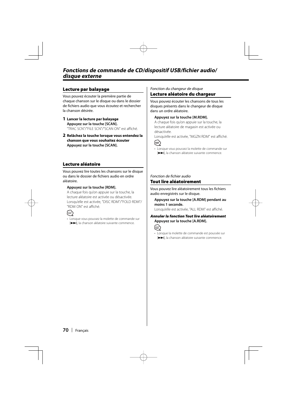 Kenwood eXcelon KDC-X590 User Manual | Page 70 / 144