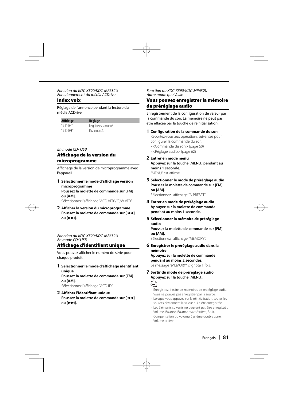 Kenwood eXcelon KDC-X590 User Manual | Page 81 / 144