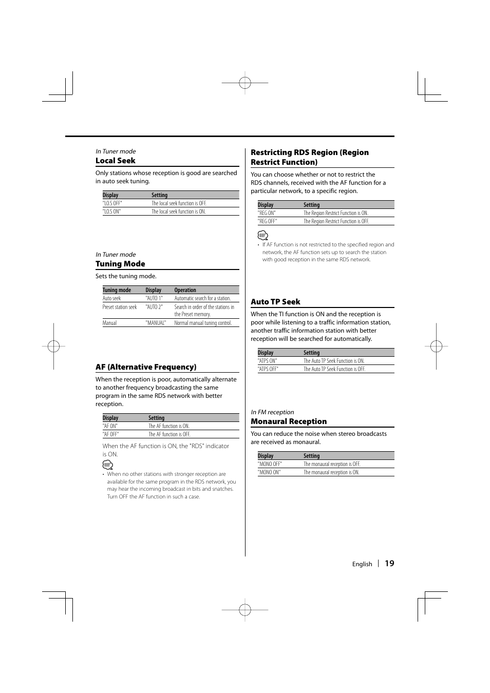 Kenwood KDC-237 User Manual | Page 19 / 28