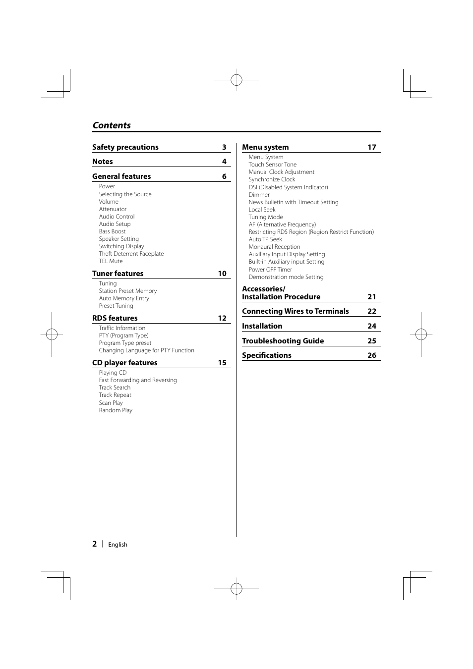 Kenwood KDC-237 User Manual | Page 2 / 28