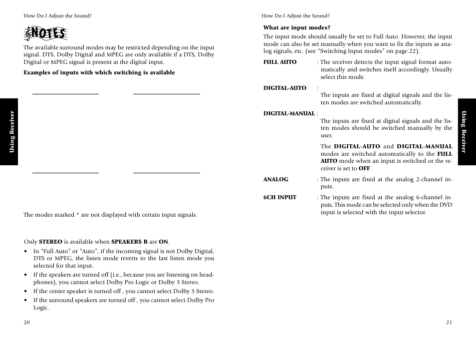 What are input modes | Kenwood KRF-V7773D User Manual | Page 16 / 40