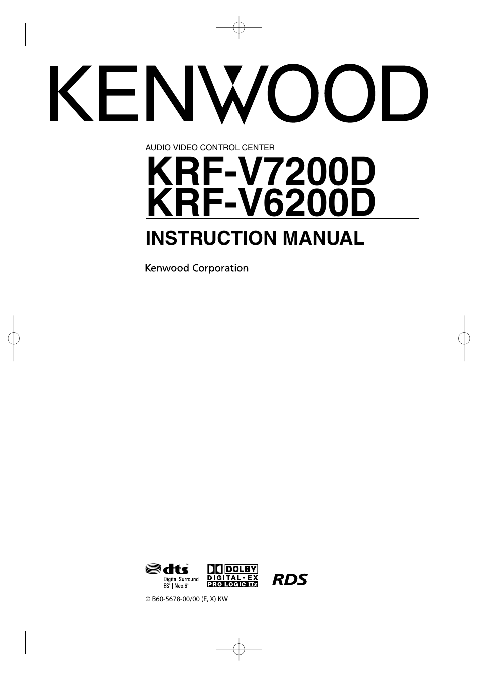 Kenwood KRF-V6200D User Manual | 44 pages