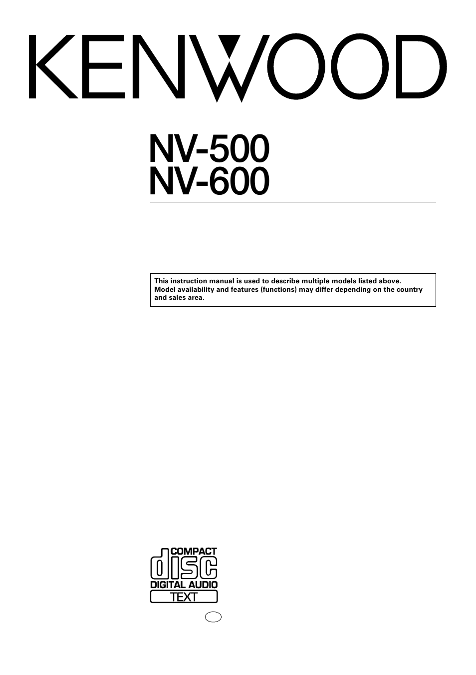 Kenwood NV 600 User Manual | 64 pages