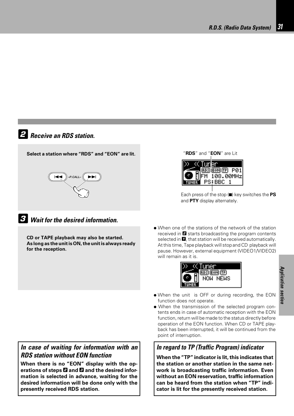 Receive an rds station, Wait for the desired information | Kenwood NV 600 User Manual | Page 31 / 64